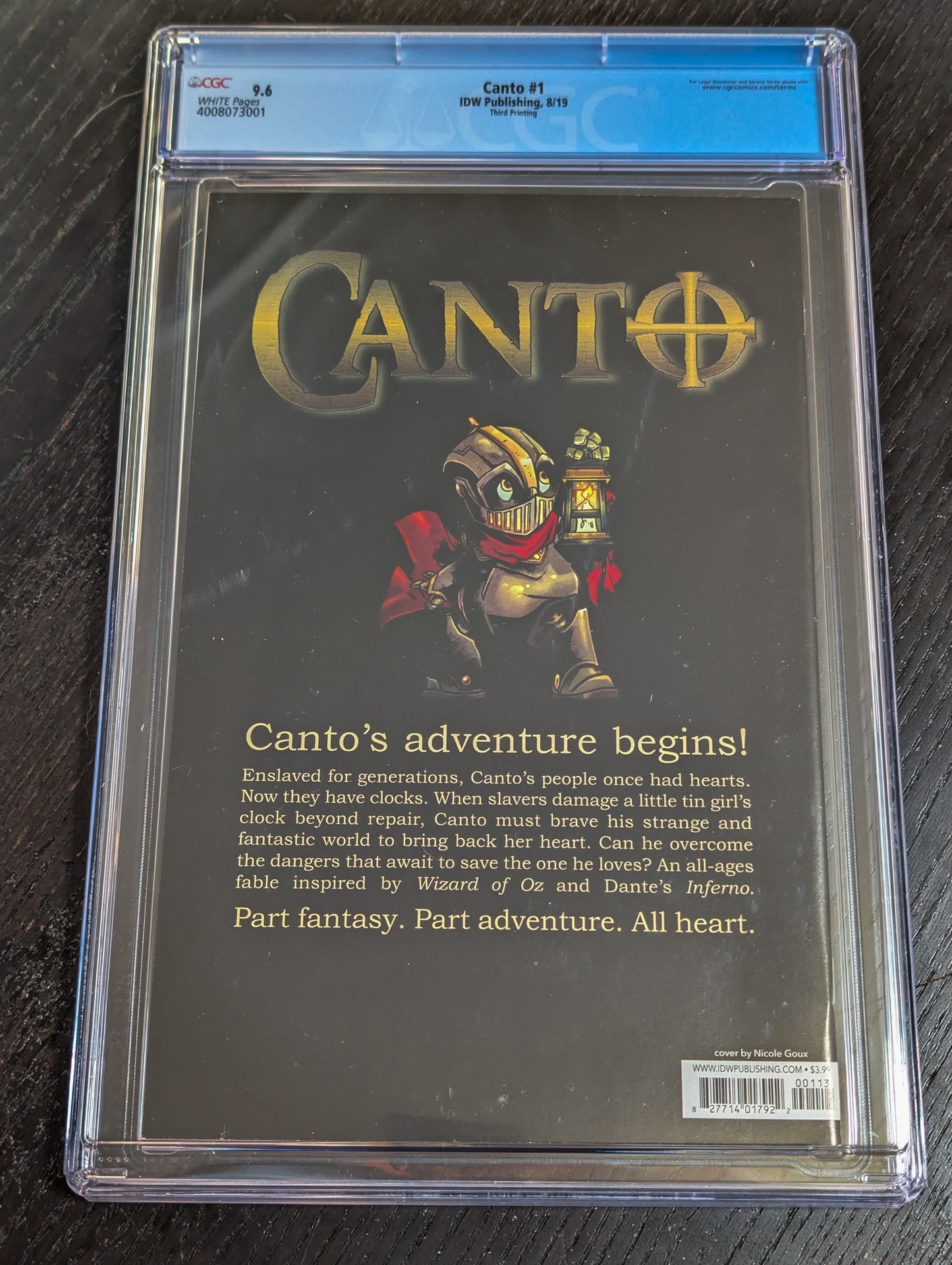 Canto #1 CGC 9.6 NM+ | Thid Printing Variant IDW Publishing – Additional