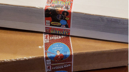 Shipping boxes used by the Certified Comic Shop