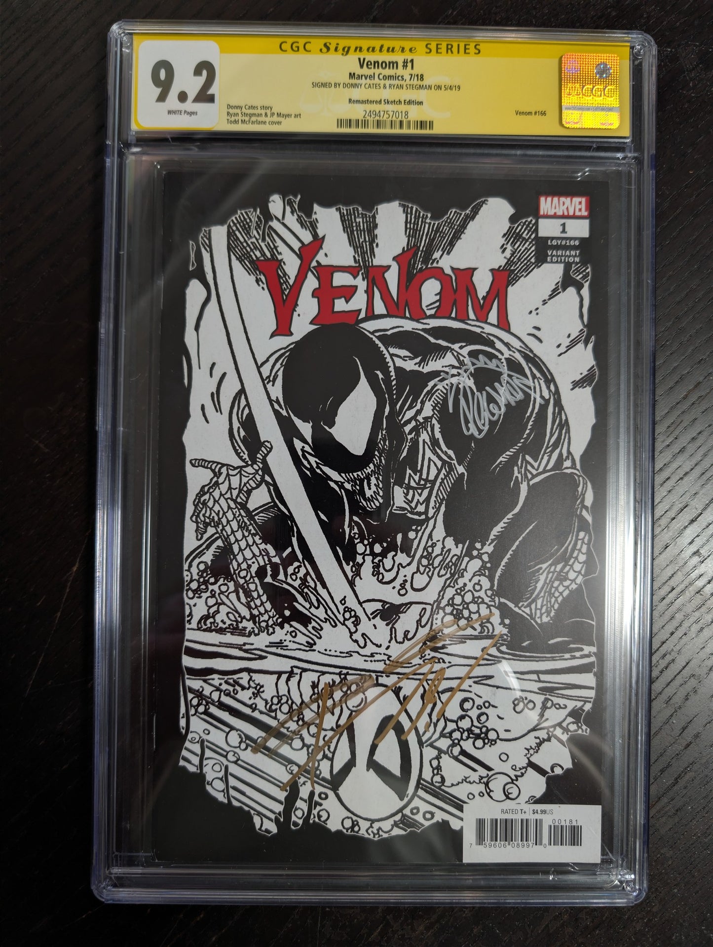 Venom (2018) #1 CGC SS 9.2 NM- | Remastered Sketch Variant Signed by Cates & Stegman