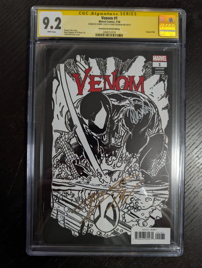 Venom (2018) #1 CGC SS 9.2 NM- | Remastered Sketch Variant Signed by Cates & Stegman