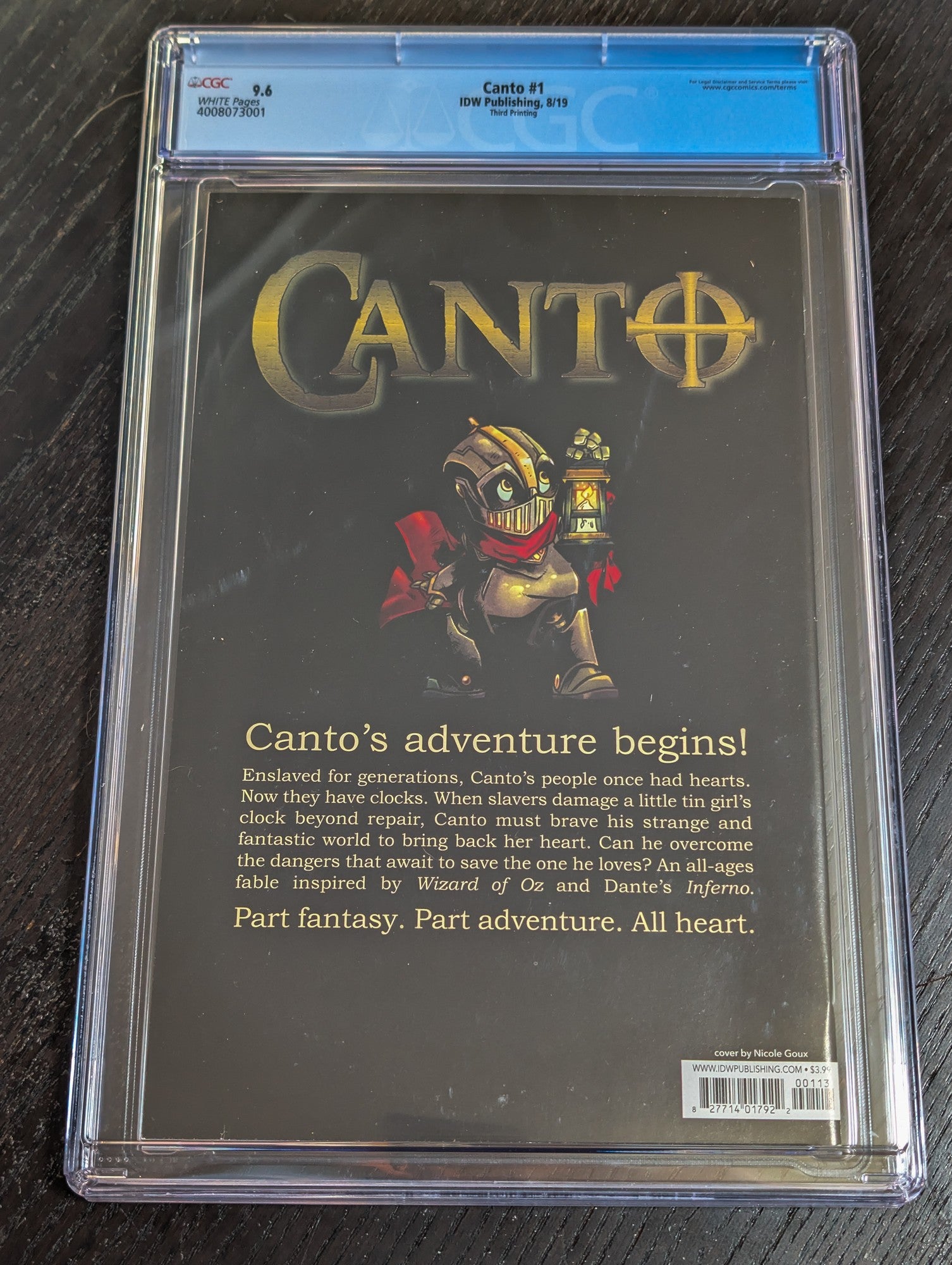 Canto #1 CGC 9.6 NM+ | Thid Printing Variant IDW Publishing – Additional